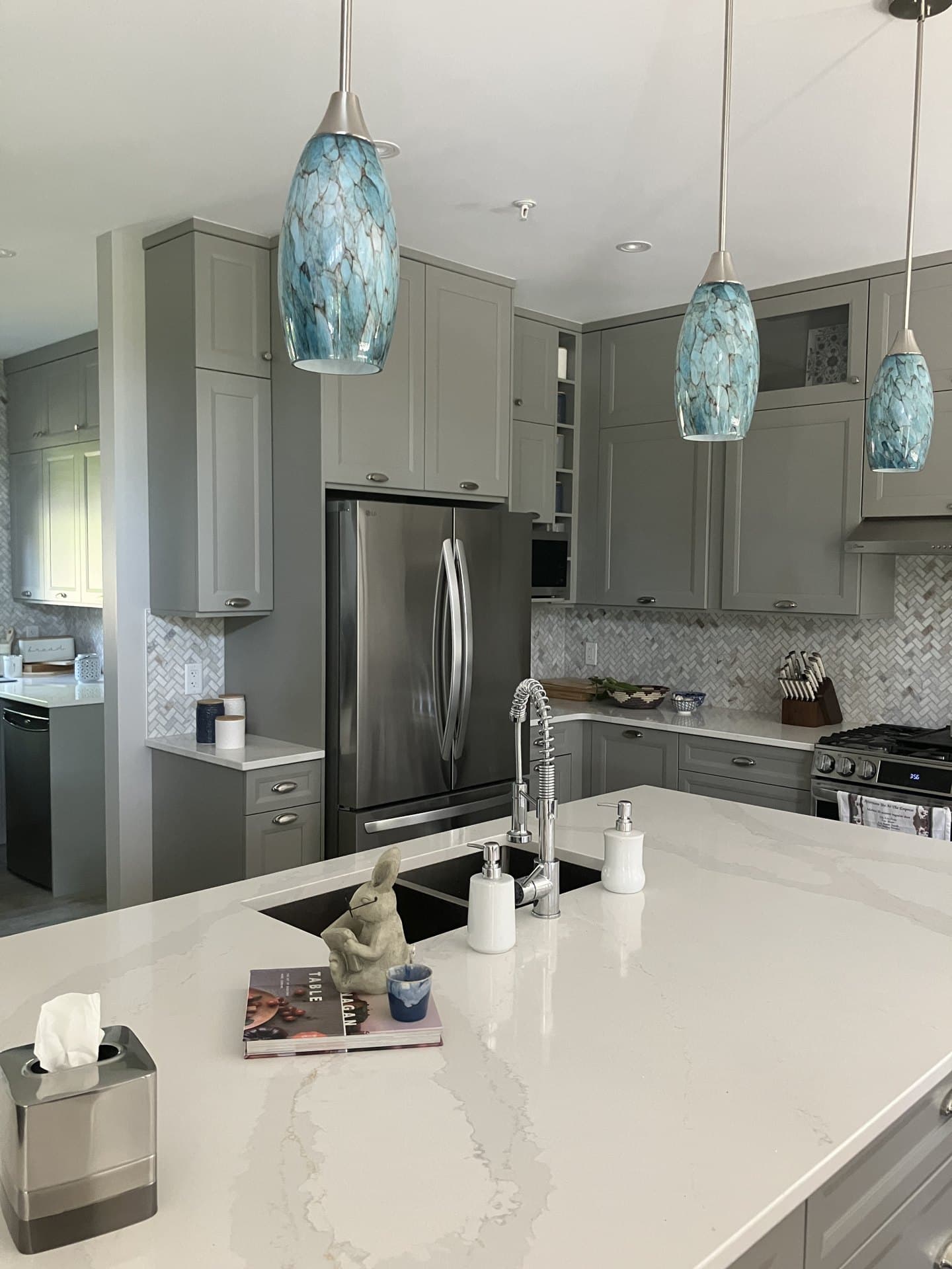 Kitchen storage and island